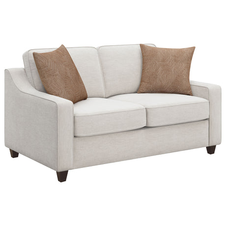 Furniture City Houma - Coaster - Christine Upholstered Sloped Arm Loveseat Beige - 552062