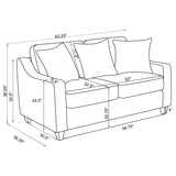 Christine Upholstered Sloped Arm Loveseat Beige
