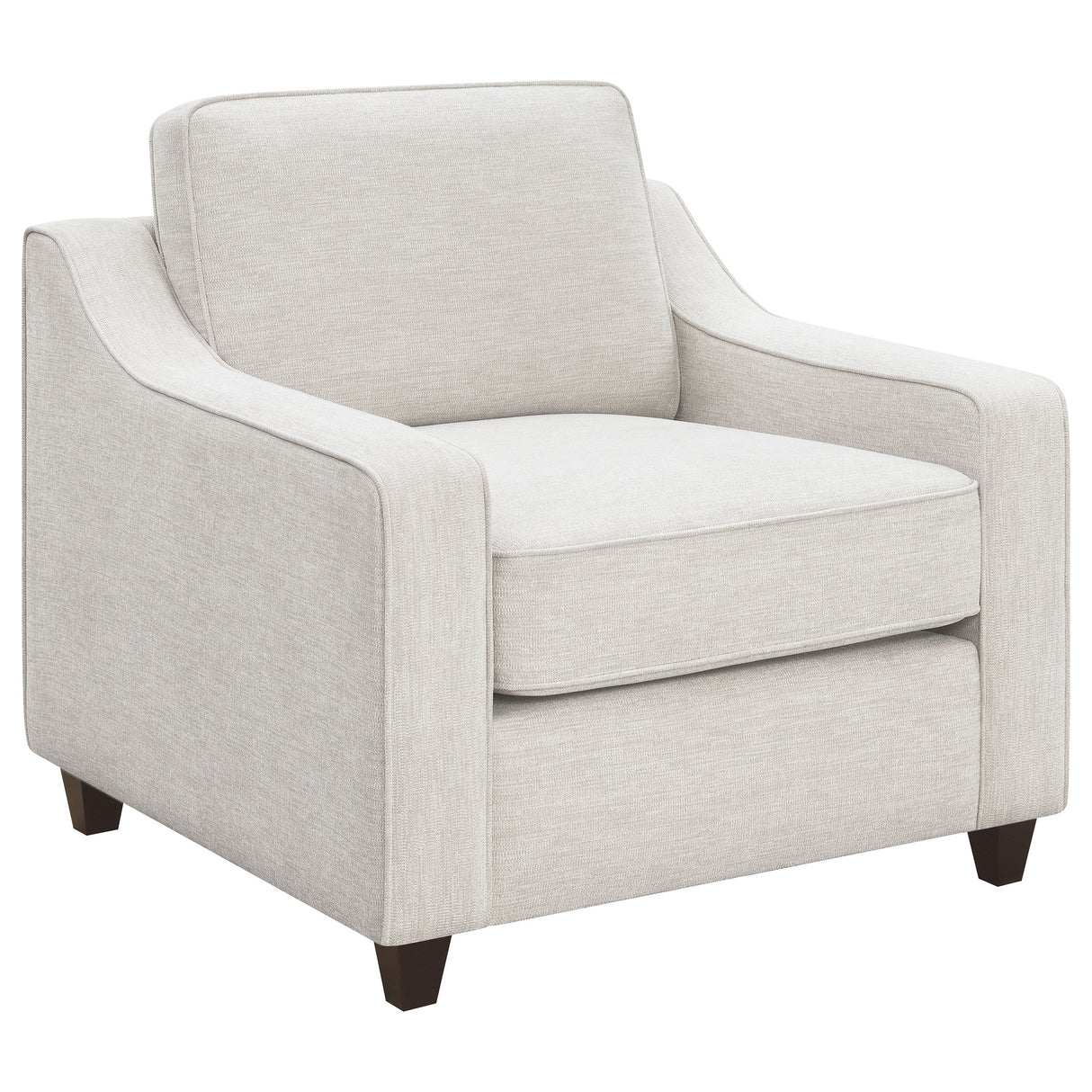 Furniture City Houma - Coaster - Christine Upholstered Sloped Arm Accent Chair Beige - 552063