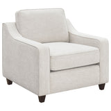 Furniture City Houma - Coaster - Christine Upholstered Sloped Arm Accent Chair Beige - 552063
