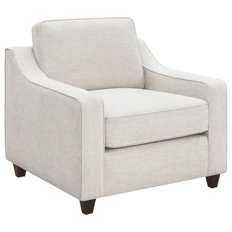 Furniture City Houma - Coaster - Christine Upholstered Sloped Arm Accent Chair Beige - 552063