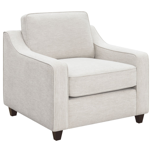 Furniture City Houma - Coaster - Christine Upholstered Sloped Arm Accent Chair Beige - 552063