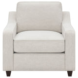 Christine Upholstered Sloped Arm Accent Chair Beige