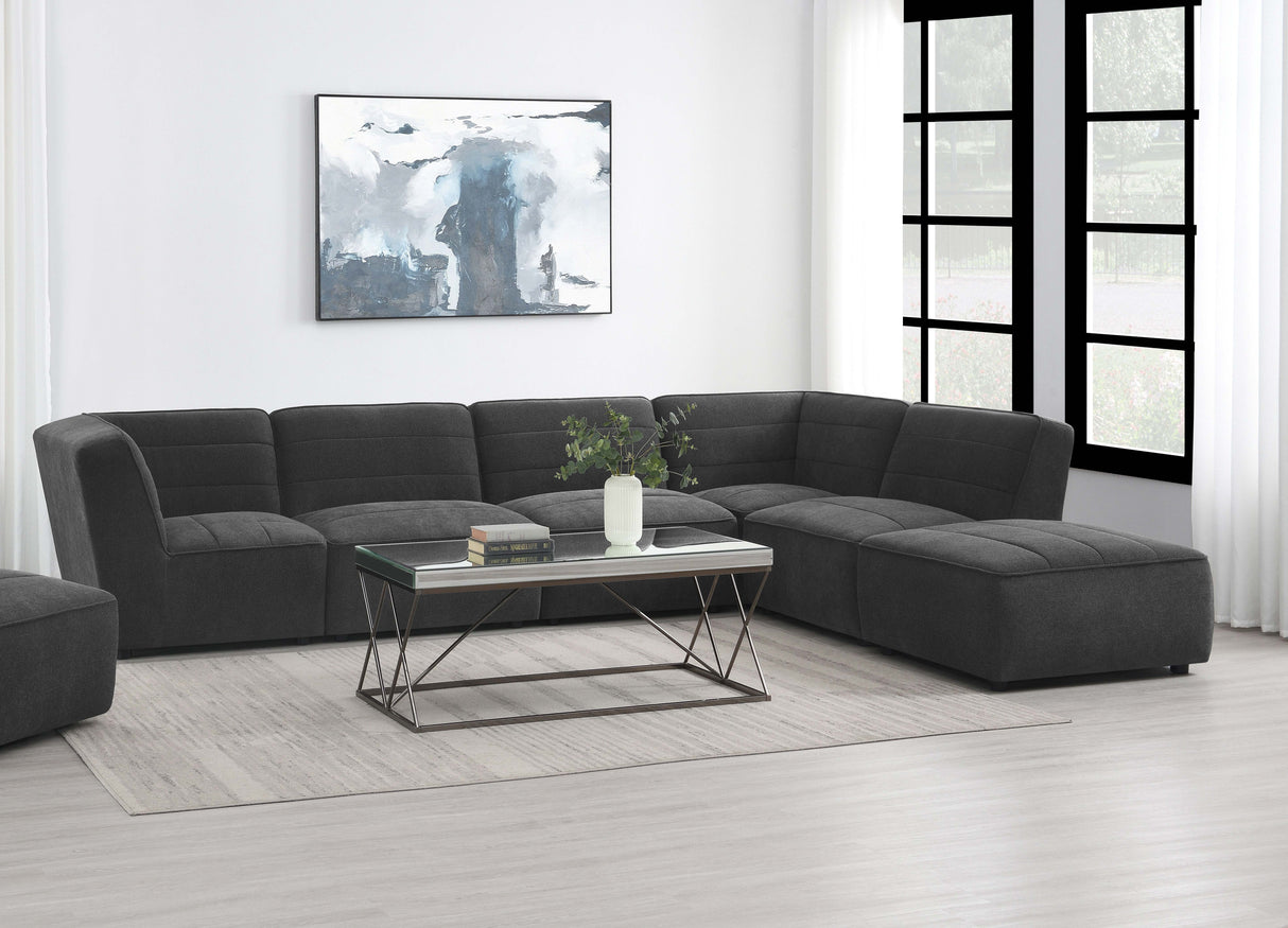 Furniture City Houma - Coaster - Sunny 6-piece Upholstered Modular Sectional Sofa Charcoal - 552081-SET