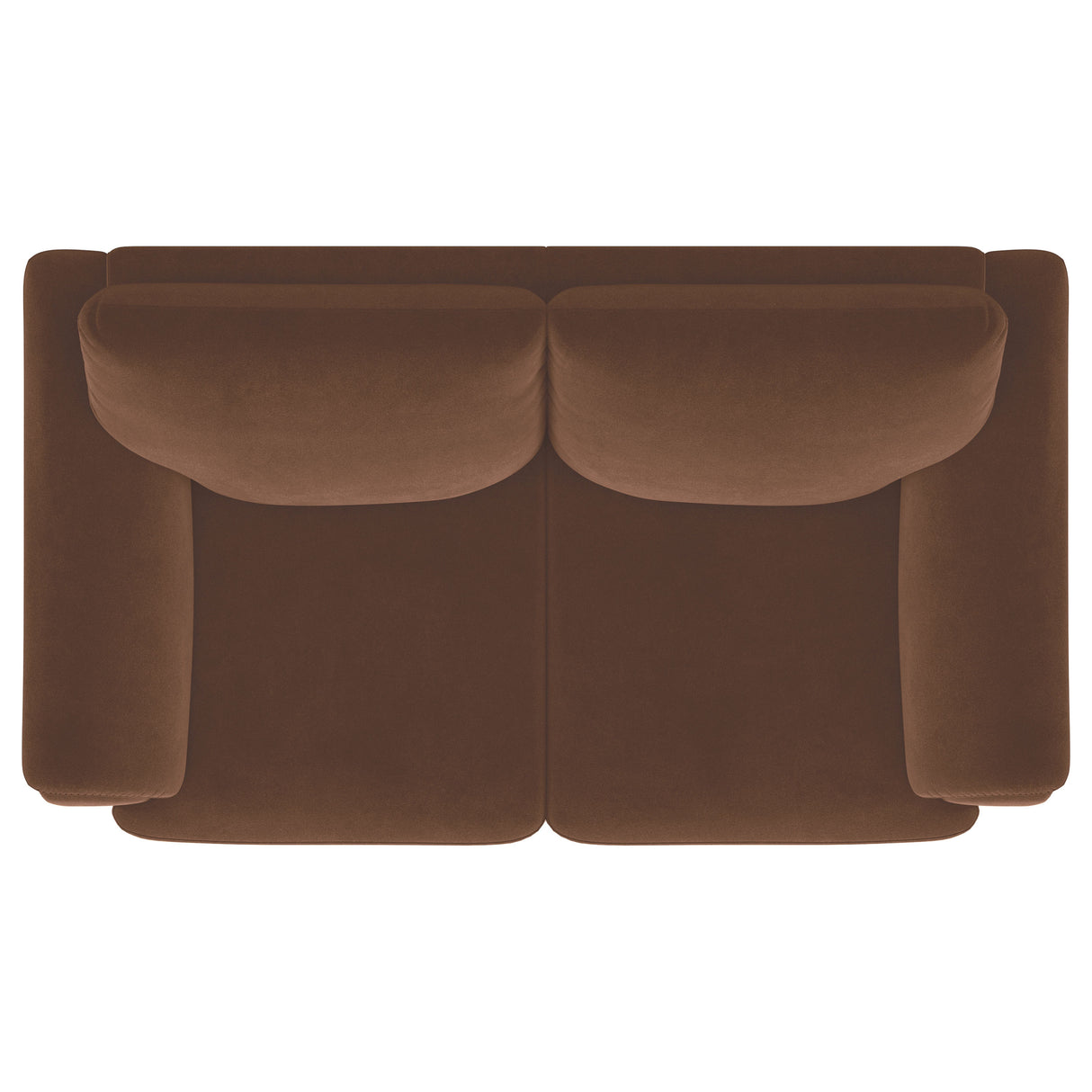Selma Velvet Upholstered Crescent Arm Loveseat Rust