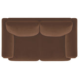 Selma Velvet Upholstered Crescent Arm Loveseat Rust
