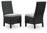 Beachcroft - Side Chair With Cushion (Set of 2) - Black / Light Gray