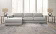 Furniture City Houma - Ashley Furniture - Amiata 2-Piece Sectional with Chaise - LAF 2-Piece Sectional with Chaise / Glacier - 57404S2