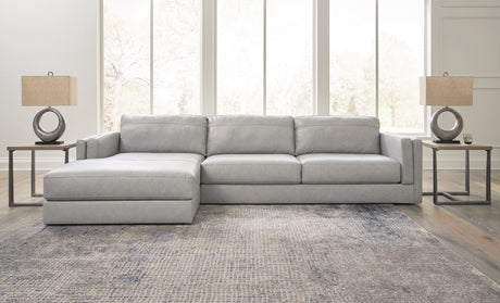 Furniture City Houma - Ashley Furniture - Amiata 2-Piece Sectional with Chaise - LAF 2-Piece Sectional with Chaise / Glacier - 57404S2