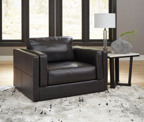Furniture City Houma - Ashley Furniture - Amiata Oversized Chair - Chair and a Half / Onyx - 5740523