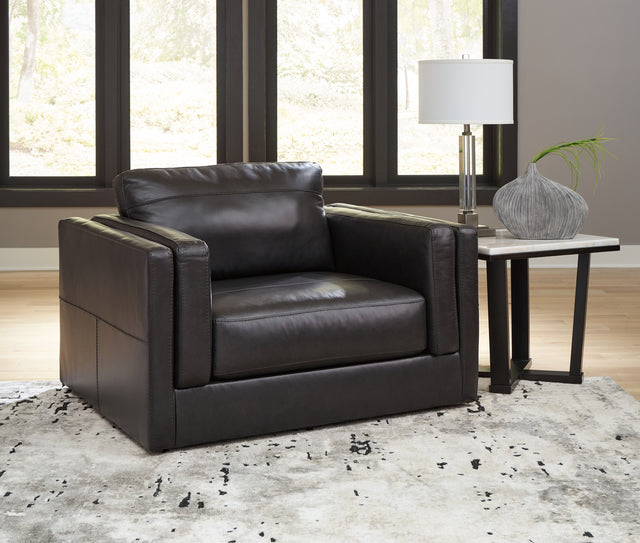 Furniture City Houma - Ashley Furniture - Amiata Oversized Chair - Chair and a Half / Onyx - 5740523