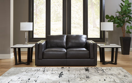 Furniture City Houma - Ashley Furniture - Amiata Loveseat - Loveseat / Onyx - 5740535
