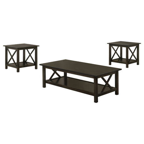 Furniture City Houma - Coaster - Rachelle 3-piece Rectangular Coffee Table Set Deep Merlot - 5909