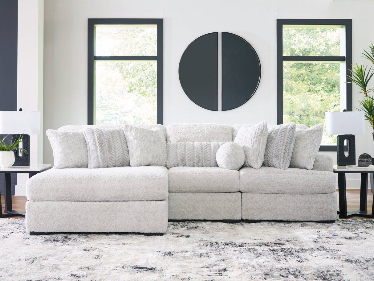 Furniture City Houma - Ashley Furniture - Cuddle Plush 3-Piece Sectional with Chaise - 3-Piece Sectional with Chaise / Arctic - PC59106S7