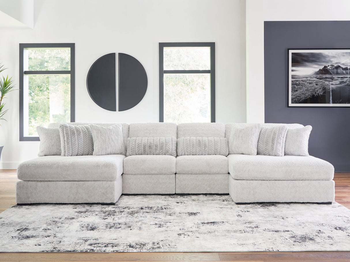 Furniture City Houma - Ashley Furniture - Cuddle Plush 4-Piece Sectional with Chaise - 4-Piece Sectional with Chaise / Arctic - PC59106S4