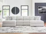 Furniture City Houma - Ashley Furniture - Cuddle Plush 4-Piece Sectional with Chaise - 4-Piece Sectional with Chaise / Arctic - PC59106S4