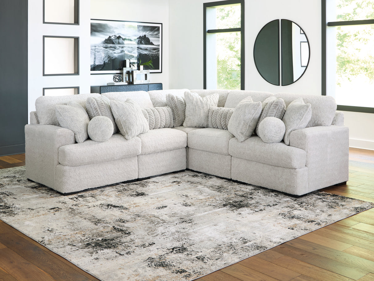 Furniture City Houma - Ashley Furniture - Cuddle Plush 5-Piece Sectional - RAF 5-Piece Sectional / Arctic - PC59106S2