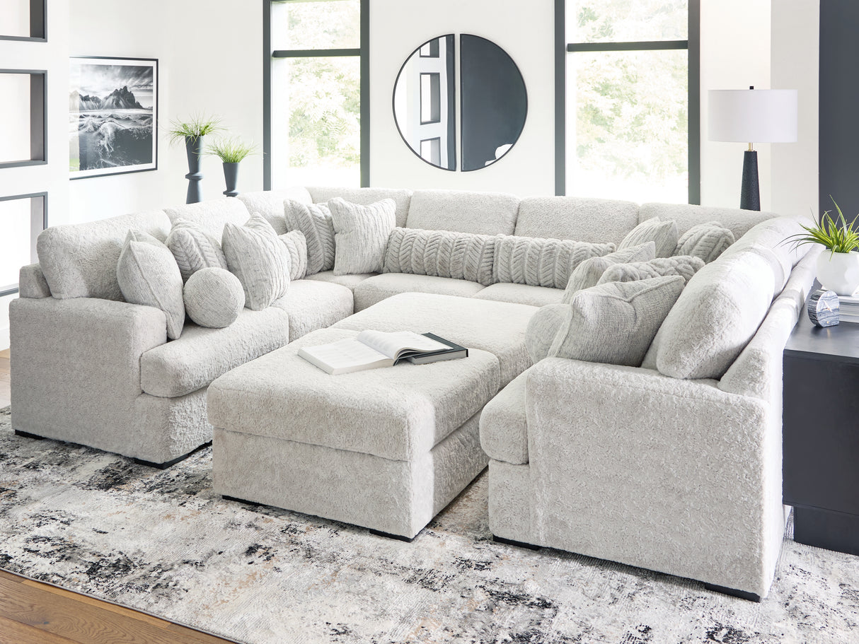 Furniture City Houma - Ashley Furniture - Cuddle Plush 10-Piece Sectional - RAF 10-Piece Sectional / Arctic - PC59106S10