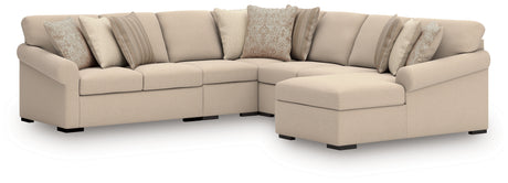 Furniture City Houma - Ashley Furniture - LadyMae 5-Piece Sectional with Chaise - RAF 5-Piece Sectional with Chaise / Twill - 59404S8
