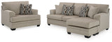 Furniture City Houma - Ashley Furniture - Stonemeade Sofa Chaise and Oversized Chair - Sofa Chaise and Oversized Chair / Taupe - 59504U6
