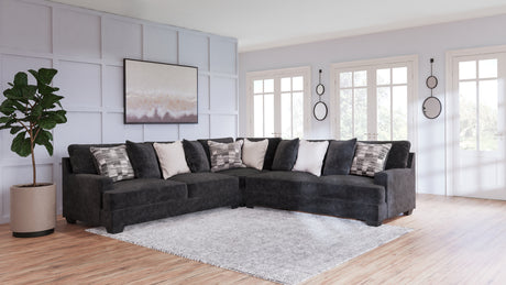 Furniture City Houma - Ashley Furniture - Lavernett 3-Piece Sectional - LAF 3-Piece Sectional / Charcoal - 59603S1