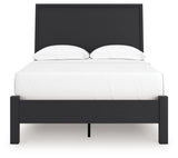 Danziar - Full Panel Bed With Low Footboard - Black