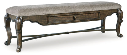 Maylee - Upholstered Storage Bench - Dark Brown
