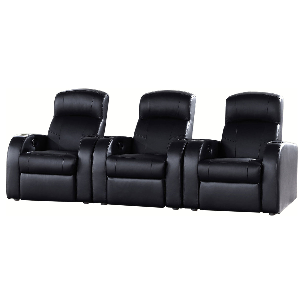 Furniture City Houma - Coaster - Cyrus 3-piece Upholstered Home Theater Seating - 600001-S3B