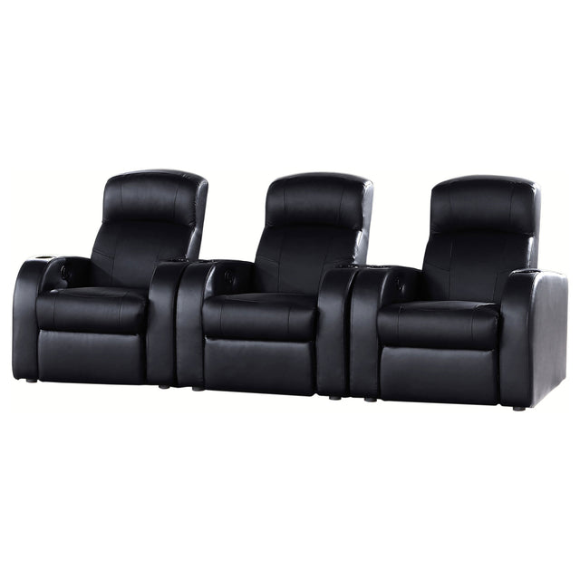 Furniture City Houma - Coaster - Cyrus 3-piece Upholstered Home Theater Seating - 600001-S3B
