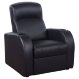 Furniture City Houma - Coaster - Cyrus Upholstered Track Arm Recliner Black - 600001
