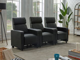 Furniture City Houma - Coaster - Toohey Upholstered Tufted Recliner Living Room Set Black - 600181-S3B