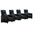 Furniture City Houma - Coaster - Toohey Upholstered Tufted Recliner Living Room Set Black - 600181-S4A