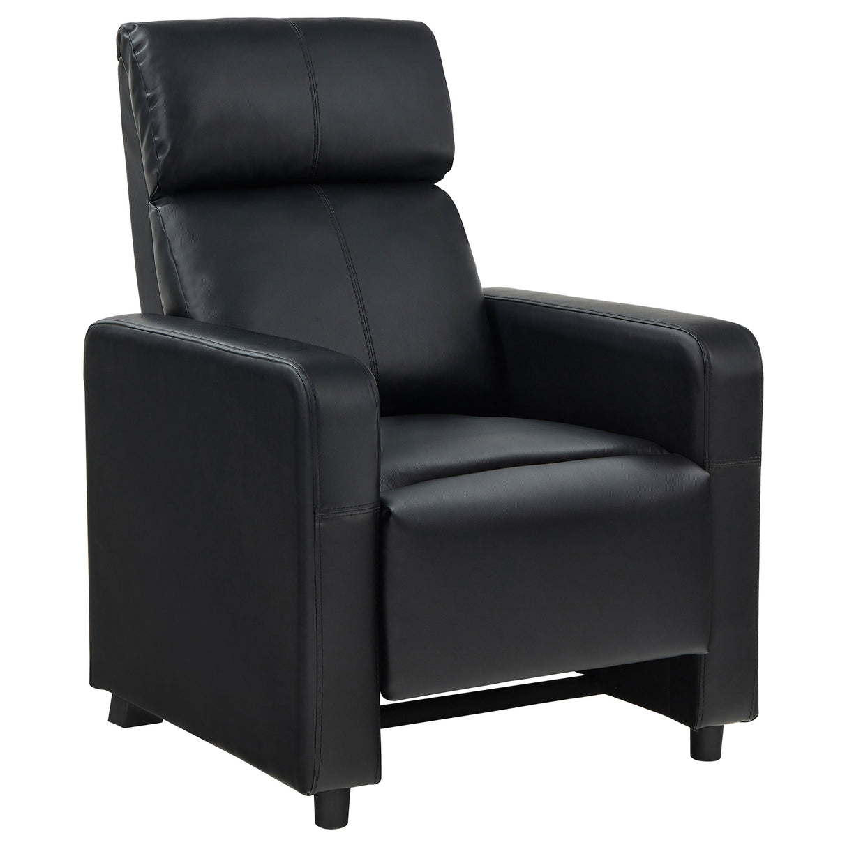 Furniture City Houma - Coaster - Toohey Upholstered Home Theater Push Back Recliner Black - 600181
