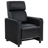 Furniture City Houma - Coaster - Toohey Upholstered Home Theater Push Back Recliner Black - 600181