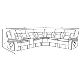 Higgins Upholstered Power Reclining Sectional Sofa Grey