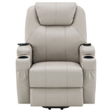 Sanger Upholstered Power Lift Massage Recliner Champagne
