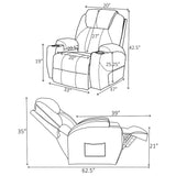 Sanger Upholstered Power Lift Massage Recliner Champagne