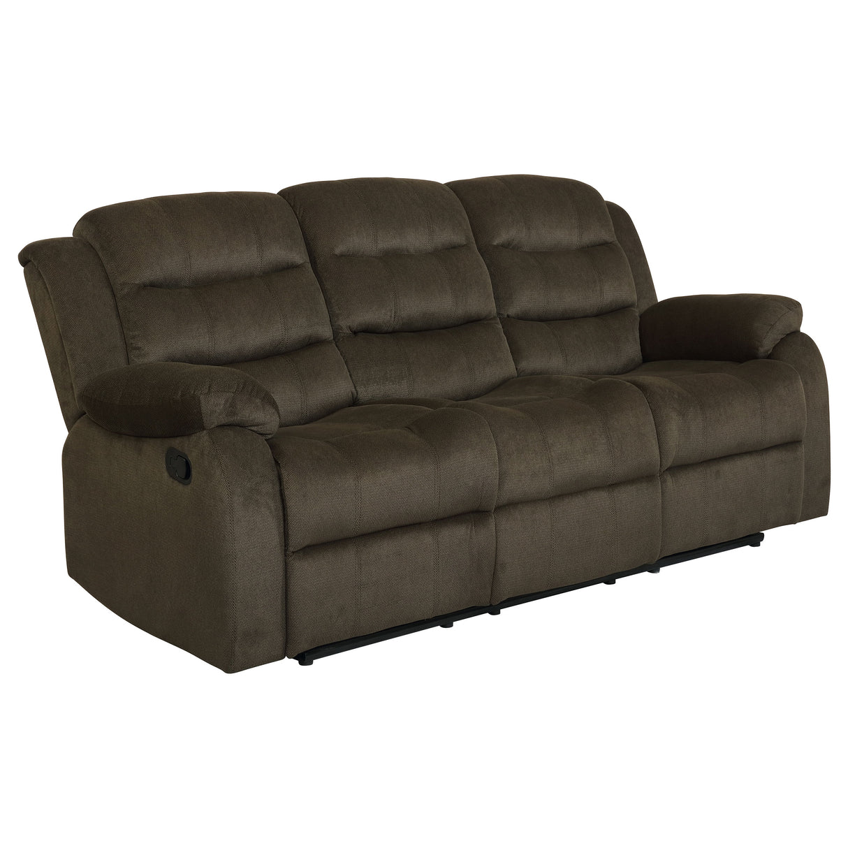 Furniture City Houma - Coaster - Rodman Upholstered Padded Arm Reclining Sofa Olive Brown - 601881