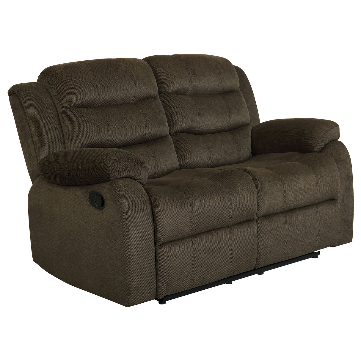Furniture City Houma - Coaster - Rodman Upholstered Padded Arm Reclining Loveseat Olive Brown - 601882