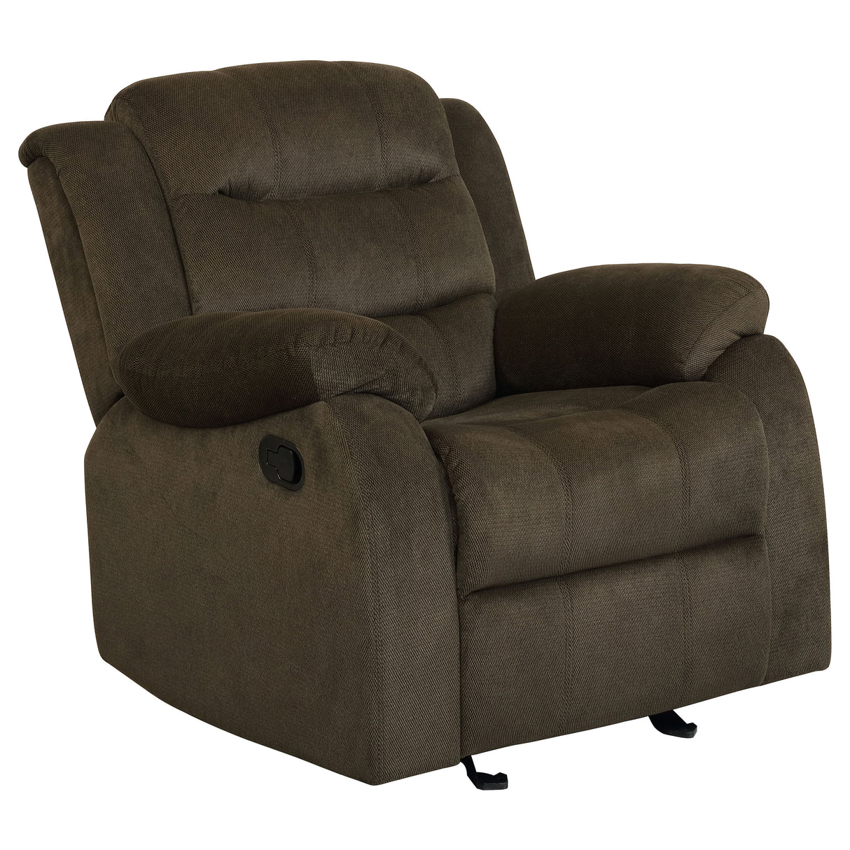 Furniture City Houma - Coaster - Rodman Upholstered Padded Arm Glider Recliner Olive Brown - 601883
