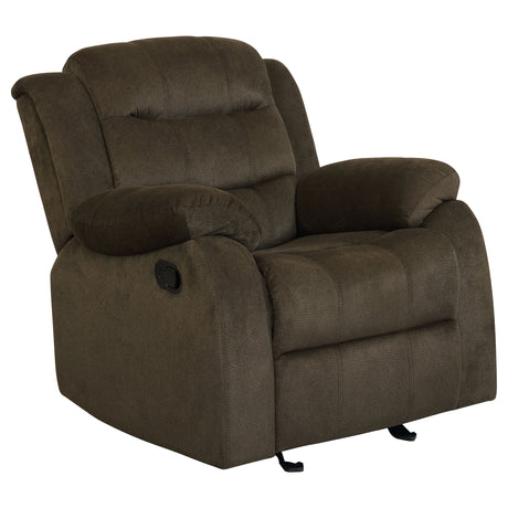 Furniture City Houma - Coaster - Rodman Upholstered Padded Arm Glider Recliner Olive Brown - 601883