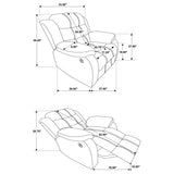 Rodman Upholstered Padded Arm Glider Recliner Olive Brown