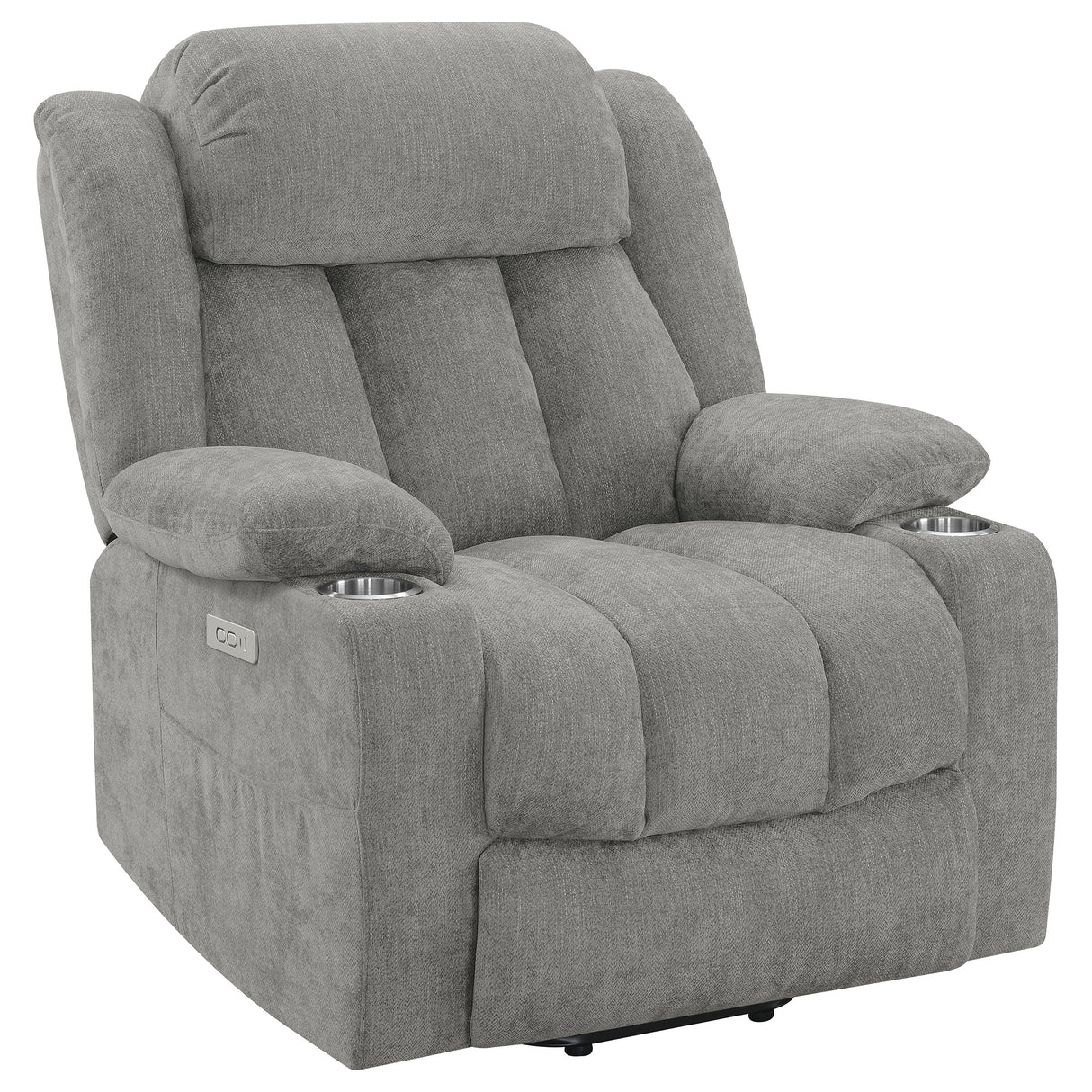 Furniture City Houma - Coaster - Houston Upholstered Power Lift Recliner Grey - 602284P