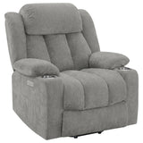 Furniture City Houma - Coaster - Houston Upholstered Power Lift Recliner Grey - 602284P
