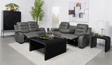 Furniture City Houma - Coaster - Nova 2-piece Upholstered Padded Arm Sofa Set Dark Grey - 602531-S2