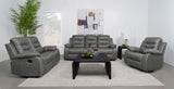 Furniture City Houma - Coaster - Nova 3-piece Upholstered Padded Arm Sofa Set Dark Grey - 602531-S3