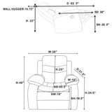 Nova Upholstered Padded Arm Glider Recliner Dark Grey
