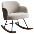 Furniture City Houma - Coaster - Paige Boucle Upholstered Mid Back Rocking Chair Beige - 602625