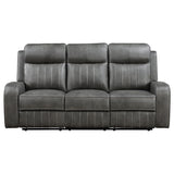 Raelynn 2-piece Upholstered Reclining Sofa Set Grey