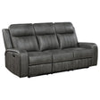 Furniture City Houma - Coaster - Raelynn Upholstered Track Arm Motion Sofa Grey - 603191